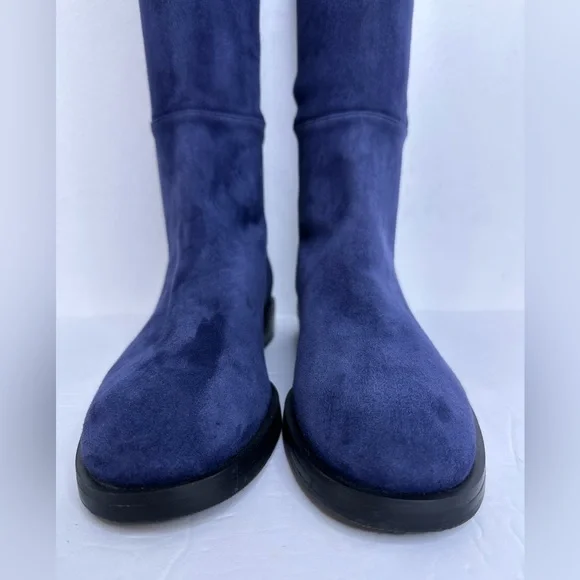 NWOB STUART WEITZMAN Greer City knee high Suede Navy Boots, Size 5 - Picture 6 of 13